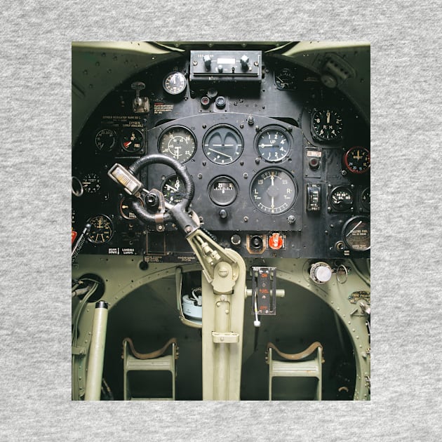 Cockpit controls of a Spitfire fighter (T610/0353) by SciencePhoto